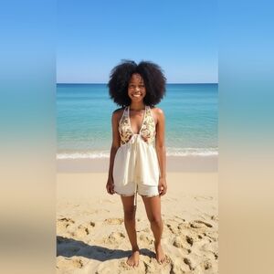 Hand Crafted Floral Cream Set